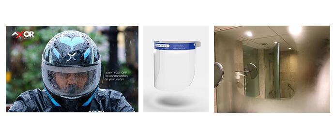 Anti-fog film in use